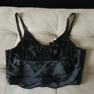 Zara black satin material crop top/ bralette NEW